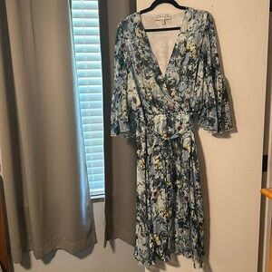 Parker & Rowe Faux Wrap Chiffon Dress